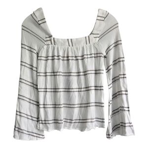 NWT Chaser Boxy Long Sleeve Tee in White and Gray, SIZE XSMALL